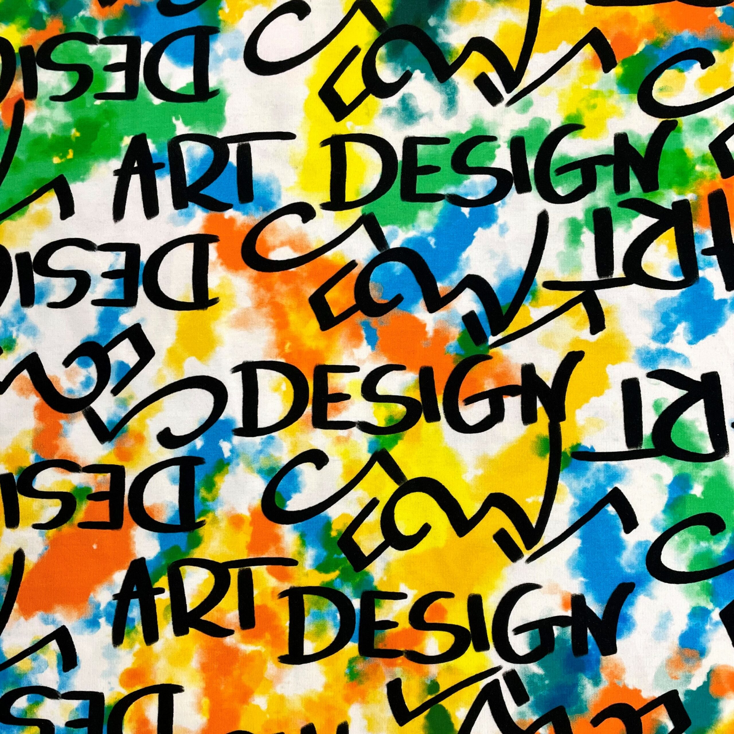 Dzianina dresówka z elastanem 180g pętelka druk cyfrowy - art design